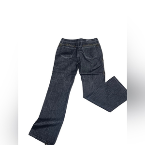 Pashu Women's Denim Metallic‎ Bead Embellished Bootcut Jeans  Mid Rise Sz 10